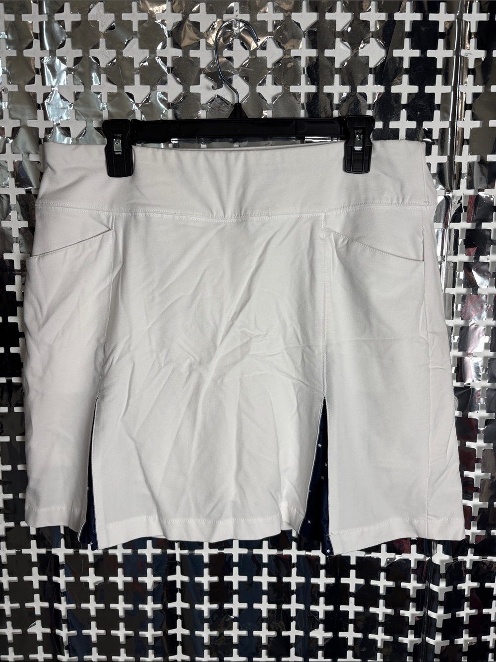 Lady Hagen White High-Low Skort with Navy Inner Shorts